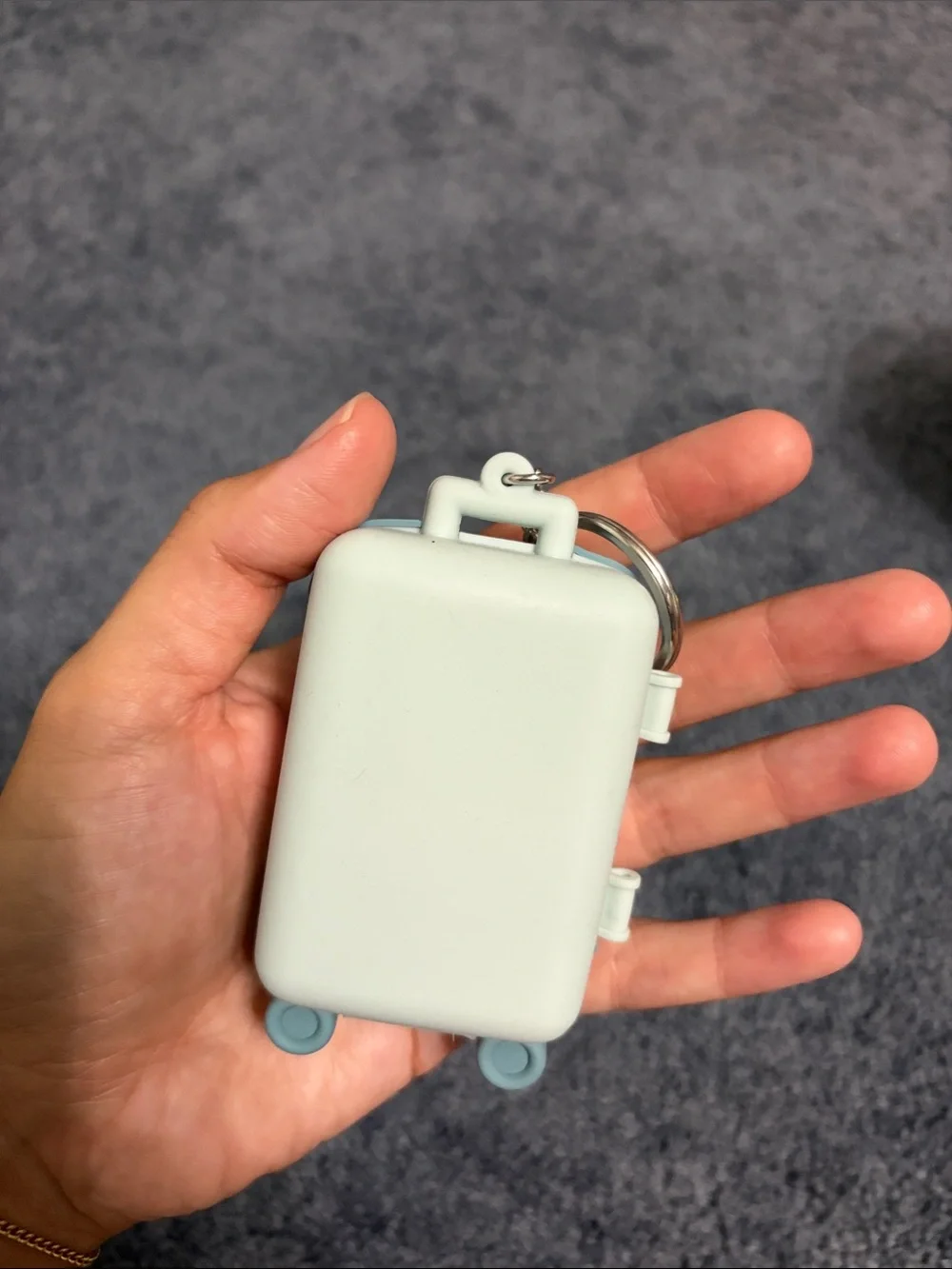 Mini Luggage Silicone Phone Accessory - Light Gray & Blue